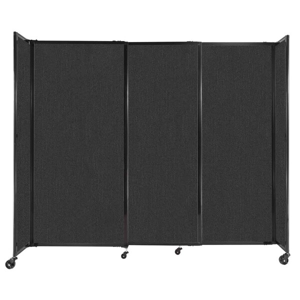 StraightWall Sliding Portable Partition 7'2" x 6' Black Fabric